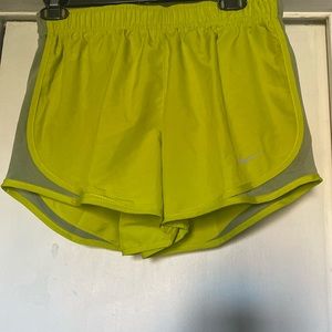 Nike women’s running shorts neon green size medium